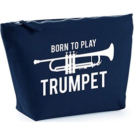 Hippowarehouse Born to Play Trumpet printed make up cosmetic wash bag 18x19x9cm