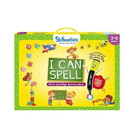 Skillmatics Educational Game : I Can Spell | Gifts & Preschool Learning for Kids Ages 3 to 6 | Reusable Activity Mats with 2 Dry Erase Markers