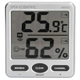 Sper Scientific 8 Channel Wireless Indoor/Outdoor Humidity & Temperature Monitor Set 800256 – Large LCD Display & Wireless Remote Sensors - Multi-Sensor Thermo-Hygrometer for Home Greenhouse Warehouse