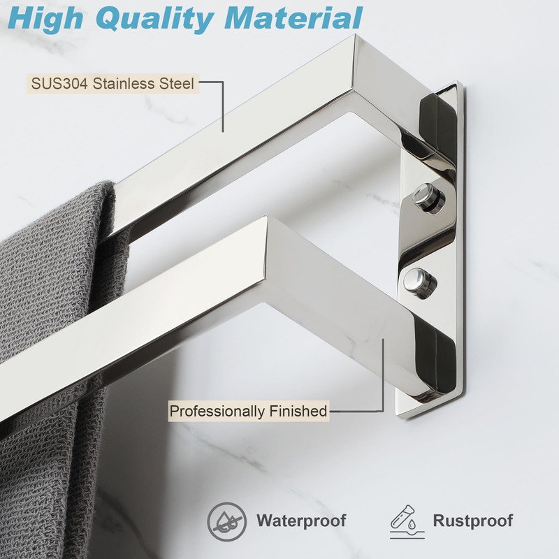 Alise Double Towel Bar, 32" Towel Racks for Bathroom Wall