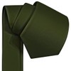 Branduce Silk Olive Green Tie Classic Wedding Necktie Solid Pure