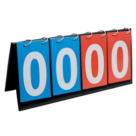 YIKANGHENG Scoreboard, 14 Inch x 6.5 Inch PU Leather Waterproof Score Keeper Flipper for Basketball, Volleyball, Table Tennis and Competition (4 Digits)