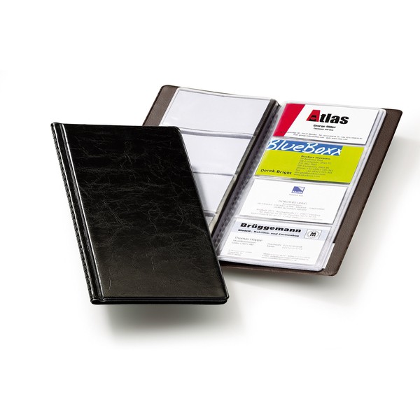Durable Visifix 238001 2380 Business Card Album Black 115 x 253 x 8 5 mm for 96 Cards 90 x 57 mm