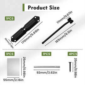 XHYASD Automatischer Türschließer Gartentor, Edelstahl Federbelasteter Türschließer mit Schrauben und Einstellhebel für Zimmertür, Büro, Gartentor (Schwarz)