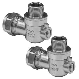 hep® 15mm x 1/2" Male Threaded Flat Faced Isolation Ball o fix Angle Valves for 1/2" Flexible Tap Connector (Pair)