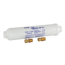 EZ-Flo 10 Inch Line Water Filter, Brass 1/4 Inch MIP x 7/16 Inch Compression Adapters, 1500 Gallon Capacity, 60461N