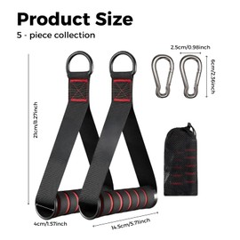 Heavy Duty Exercise Handles for Resistance Bands and Cable Machines, Tricep Rope Cable Attachment, Gym Equipment Handles Replacement, Home Gym Workout Grips, Supports Up to 260kg, Universal Fit