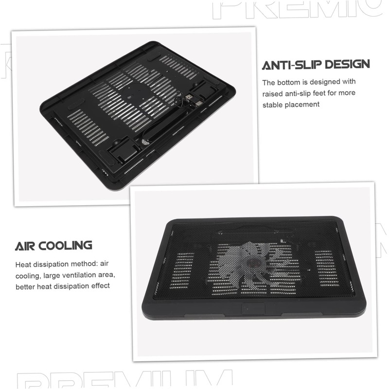 KOMBIUDA Quiet Laptop Cooling Pad Anti-Slip Design Portable Stand for