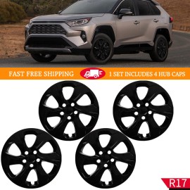 Mayello For 2019-2024 Toyota RAV4 17" GLOSS BLACK Hubcaps Wheel Covers SET of 4