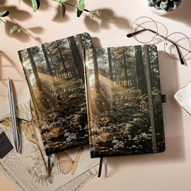 Calendar 2026 - Diary 2026 A5, Weekly Planner from Jan 26 to Dec 26, Appointment Calendar with 'Morning Light in the Forest' Hard Cover, Planner with Monthly Overview, 1 Week on 2 Pages