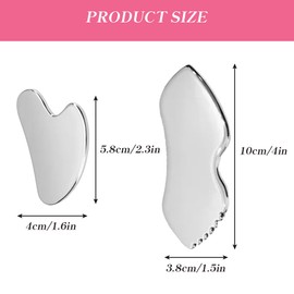 QISANKEE Stainless Steel Gua Sha Facial Tools,Body Lymphatic Drainage Massager, Metal Detail Gua Sha Stone, Guasha Tool for Face and Body Treatment,Guasha Face Sculpting Tool Skin Care
