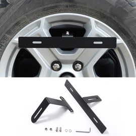 Hoolcar Spare Tire License Plate Relocation Bracket Holder for 2007-2021 Jeep Wrangler JK JKU JL JLU, Black