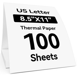 Thermal Printer Paper 8.5x11 Inch, 100 Sheets US Letter Size Continuous Folded Paper, Compatible with M08F/A40, M832, MT810 and Other Portable Thermal Printers, Moisture-Proof Packaging (100 Sheets)