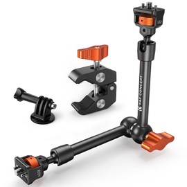K&F Concept 11" Magic Arm Clamp Kit with ARRI 1/4" & 3/8" Thread Screw 360° Ball Heads Articulating Arm Camera Adapter for DSLR, Monitor, LED Light, Microphone, Camera Cage, Action Camera