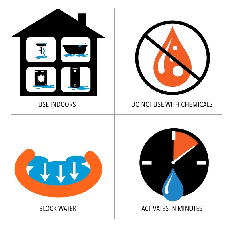 Quick Dam WU-KIT Indoor Flood Control, Orange, White