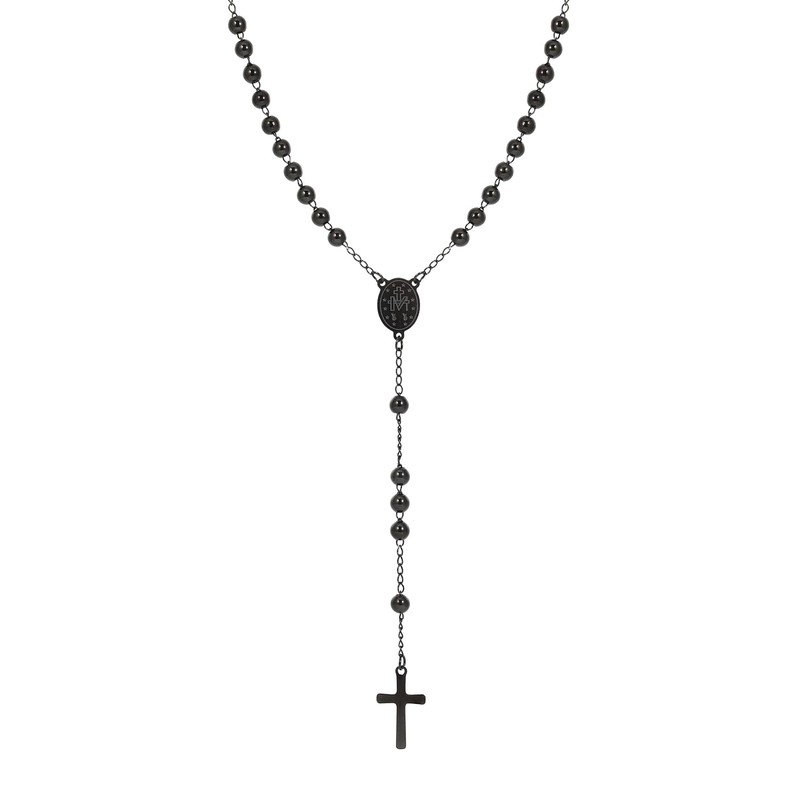 MILAKOO Rosary Beads Catholic Necklace for Women Men Pearl Cross
