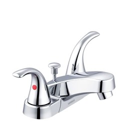 Gerber Danze G0043165W Maxwell SE 2H Centerset Lavatory Faucet w Lever Handles & Metal Pop-Up Drain 1.2gpm Chrome, Brushed Nickel