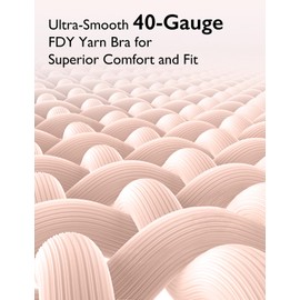 COMFELIE Comfortable Wirefree Seamless Bra Full-Coverage Yoga Bralette Bra with Removable Pad Oyster Pink Large