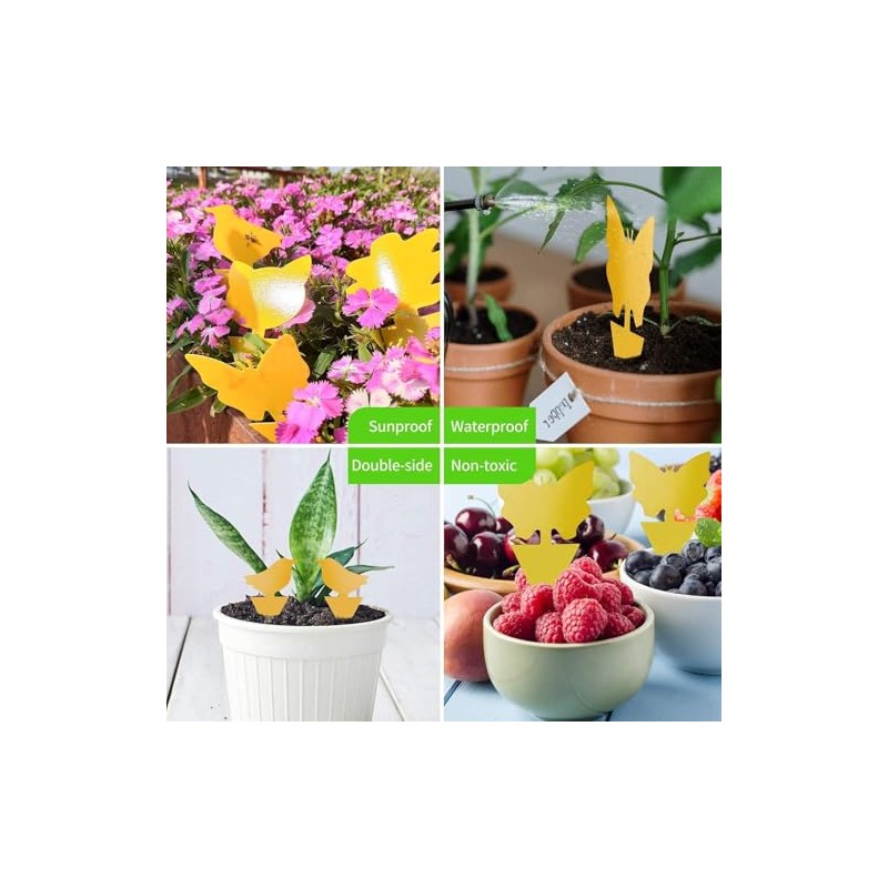 LFSYS 64 Pcs Yellow Sticky Traps for Indoor Plant Pest