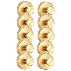 Heavy Duty Suction Cup Hooks, Stainless Steel Bathroom Hooks, Self-Priming Towel Hooks for Bathroom, Kitchen and Walls (10, Gold)