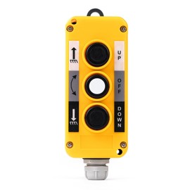 Jadeshay Hoist Push Button Switch, Crane Chain Lift Suspension Regulator Plastic Lifting Platform with Crane Trailer 3 Buttons (3NO)