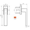 Vershy Aluminium window handle, white, Dublin design, powder-coated, RAL 9016,