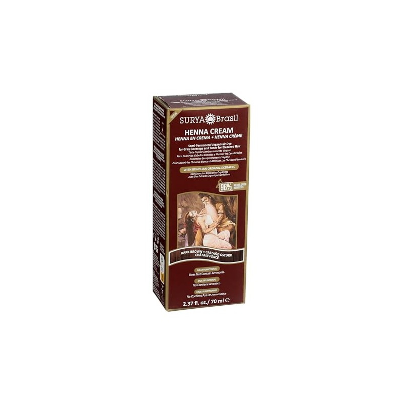 Surya Henna crema café oscuro 2.31 oz. (Paquete de 4)