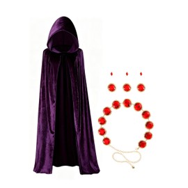 Quxiante - Disfraz de anime para mujer, disfraz de disfraz de capa morada, accesorios para Halloween, Púrpura, M