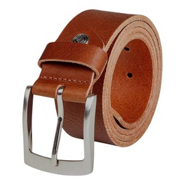 LINDENMANN Men's Leather Belt, Full Cowhide Leather, Buffalo Leather, 4 mm, in 3 Colours, Cognac/Dark Brown/Black, beige