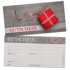 Gift Vouchers for Customers, Industry Neutral Design, 50 Classy Cards, Blank, Self Label with Amount, Name, Company Stamp