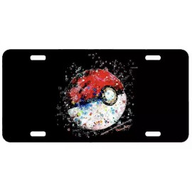 BLVD Poke Ball, Pokémon , License Plate New Car Tag Metal Aluminum, USA