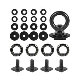 T Track Mount Tie Down Anchor for Roof Rack, M8 Heavy Duty Ring Shaped Eye Bolt, Stainless Steel T Bolt Eye Nut Tie Down Rings for Holding Bungee Cord, Ropes, Hooks