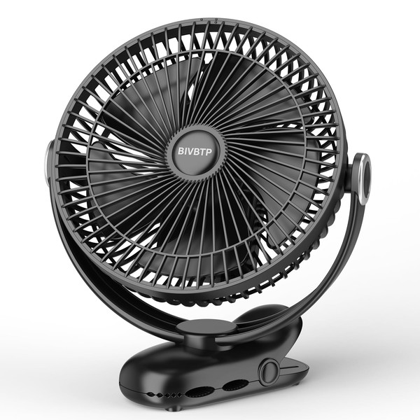 BIVBTP 12000mAh Clip on Fan 30H Longest Runtime, 8in Portable