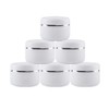 6 Empty White Plastic Cosmetic Containers with Inner Lining and