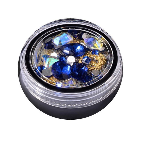 GreatDeal68 Nail Metal Rivets Charms 3D Nail Art Decoration Multi-color rhinestone mixed rivets beads (Blue)
