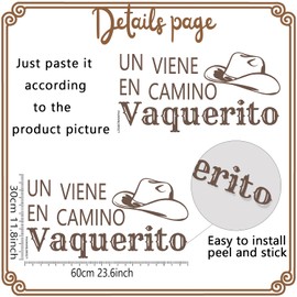 Un Vaquerito Viene En Camino Wall Decal Western Cowboy Birthday Party Decoration Cowboy Baby Shower Gender Reveal Birthday Wall Decoration