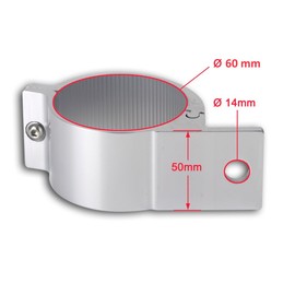 Hansen Styling Parts Universal Fitting Aluminium Pipe Clamp Diameter 60 to 63 mm for Lamp Brackets, Front Bar, Roll Bar etc. 60-63 mm