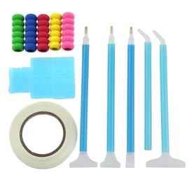 LUORNG 16PCS Diamond Drawing Tool Kit Diamond Drawing Bent Drill Pen Replacement Nib Blue Diamond Drawing Tool Combo Set for DIY Diamond Art Painting Craft and Jewellery Making and Embroidery