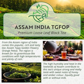Assam India Premium Black Loose Leaf Tea Tippy Golden Flowery Orange Pekoe TGFOP (Assam India, 175g)
