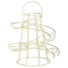 Helter Skelter Metal Egg Rack Stand Holder Cream