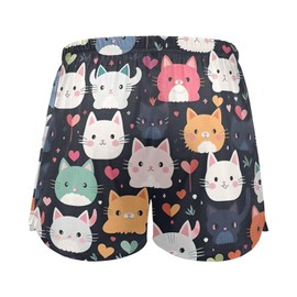 Women Pajama Shorts Lounge Bottom Leopard Print Cheetah Sleepwear Drawstring Pj Bottoms Jogging Yoga Sweat Shorts, Cat02, X-Large