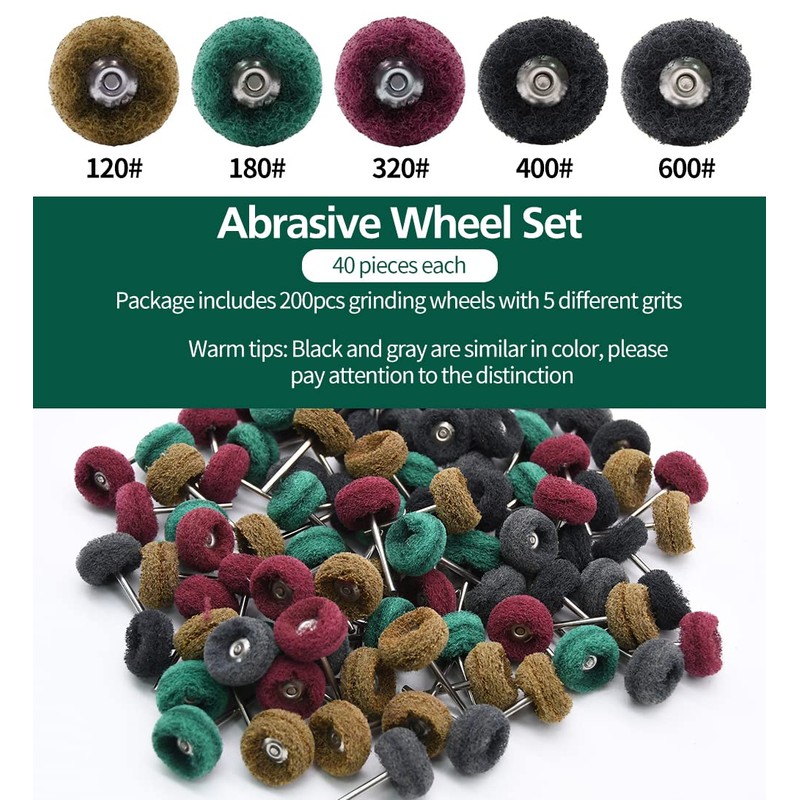 200pcs Abrasive Wheel, 1" Buffing Polishing Wheels, Metal Polishing Compound