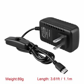 FITE ON 5V 3A USB-C Type-C AC Adapter Charger Compatible with Sony SRS-XB43/R SRSXB43/R Speaker with ON/Off Switch Power Sypply Cord Mains PSU