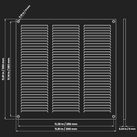 Repa Market 2-Pack Black Air Vent Cover 12" x 12" Inch (Outer Dimensions) - Steel Return Air Grilles - for Ceiling and Sidewall - HVAC - with Protection Screen (11.81" x 11.81" Inch)