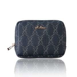 Cleria CL-18080 Belle Series Makeup Pouch, Small, Portable, Multi-Storage for Cosmetics and Everyday Items, mysterious blue