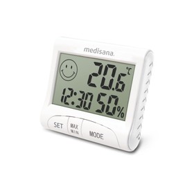 Medisana HG 100 Indoor Digital Hygrometer, Thermometer with Humidity, Room Temperature, Time, Humidification Indoor