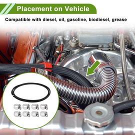 X AUTOHAUX 3/16" Fuel Line Kit 12ft Vacuum Hose Automotive Fuel Hose with 8 Clamps