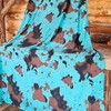 TURQUOISE Cowhide Throw blanket, 60x80" approximately, medium weight.