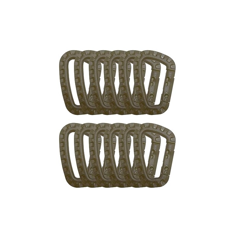 HOUSON 12PCS Plastic Carabiner, Tactical Carabiner D Shape Plastic Hook