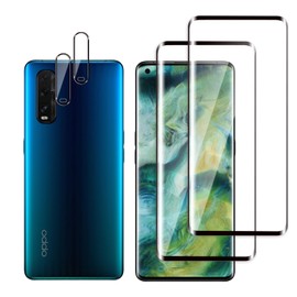 QZJinch [2+2 Pack Screen Protector for OPPO find x2 pro,Fingerprint ID Compatible,3D Full Screen Protection,Scratch Resistant,HD Clear，Case Friendly